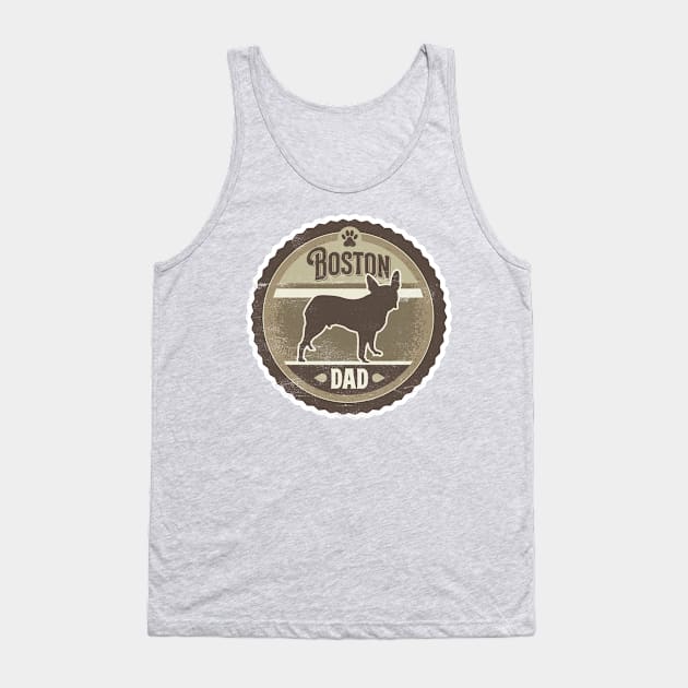 Boston Dad - Distressed Boston Terrier Silhouette Design Tank Top by DoggyStyles